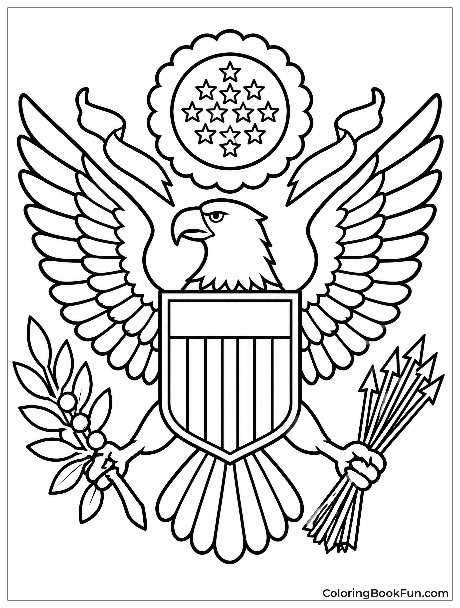 Eagle and Shield Heraldic Crest