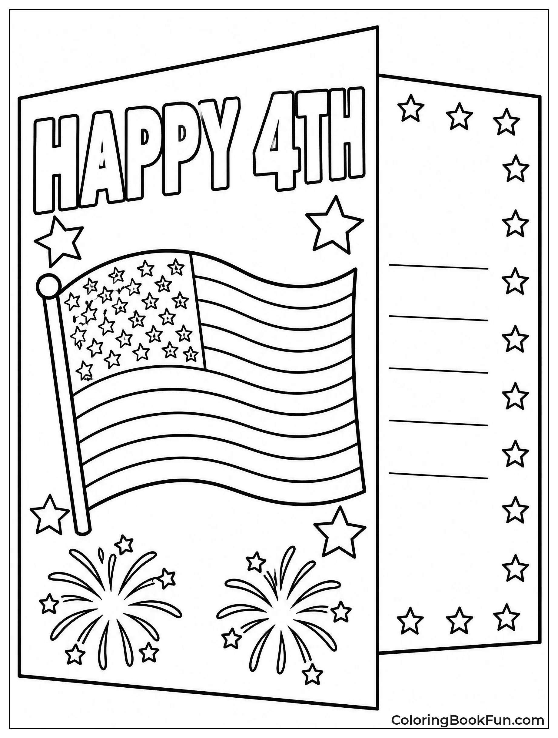 Greeting Card with American Flag