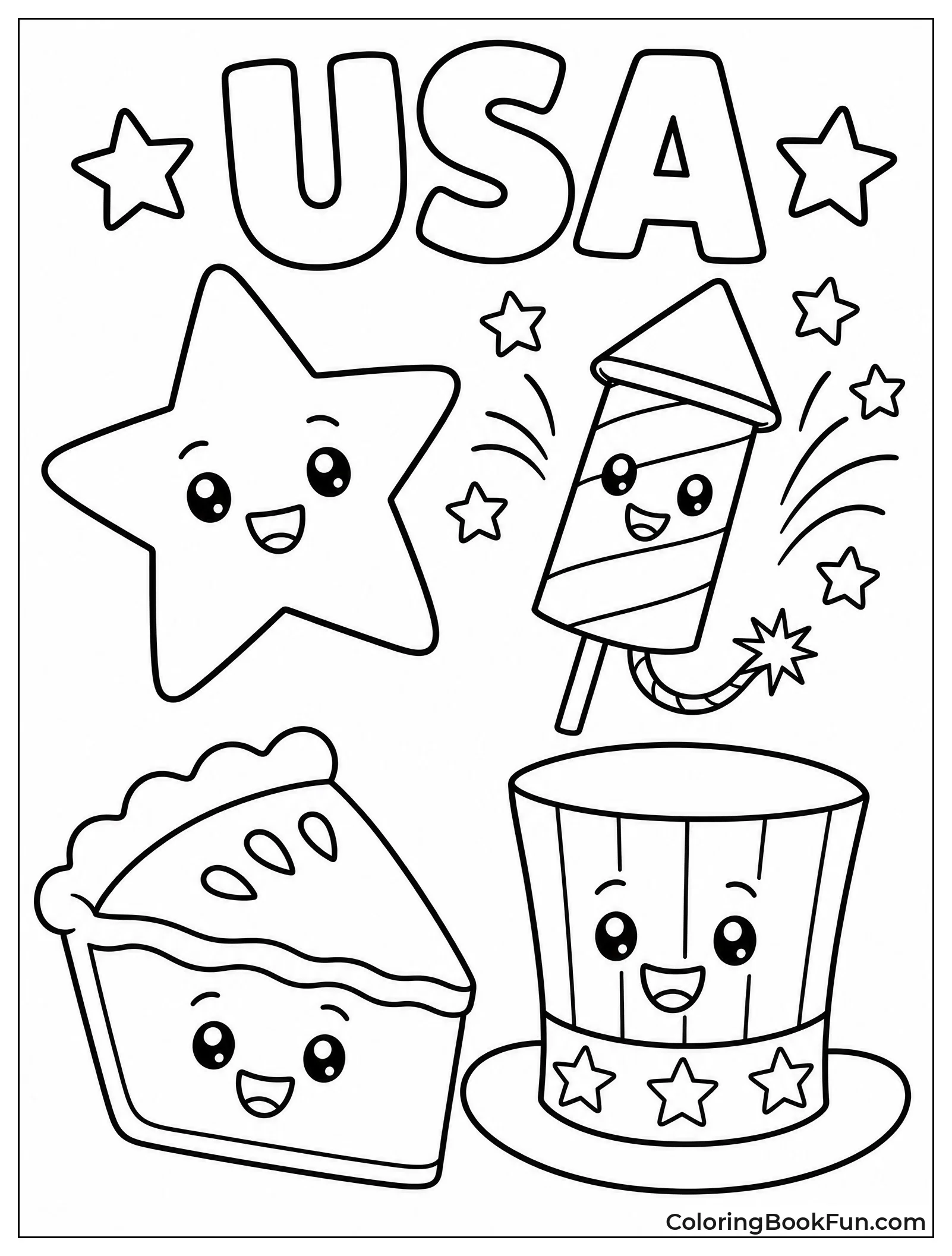 Cute Smiling Patriotic Icons