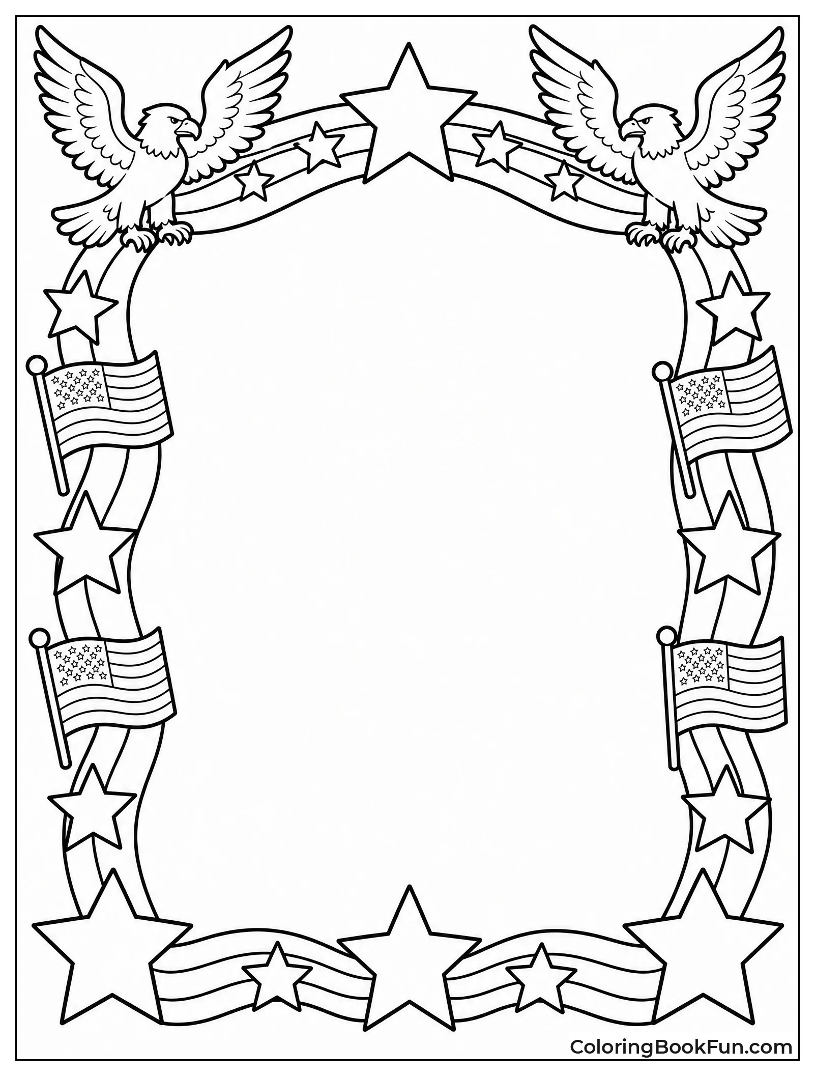 Decorative Border Made of Stars