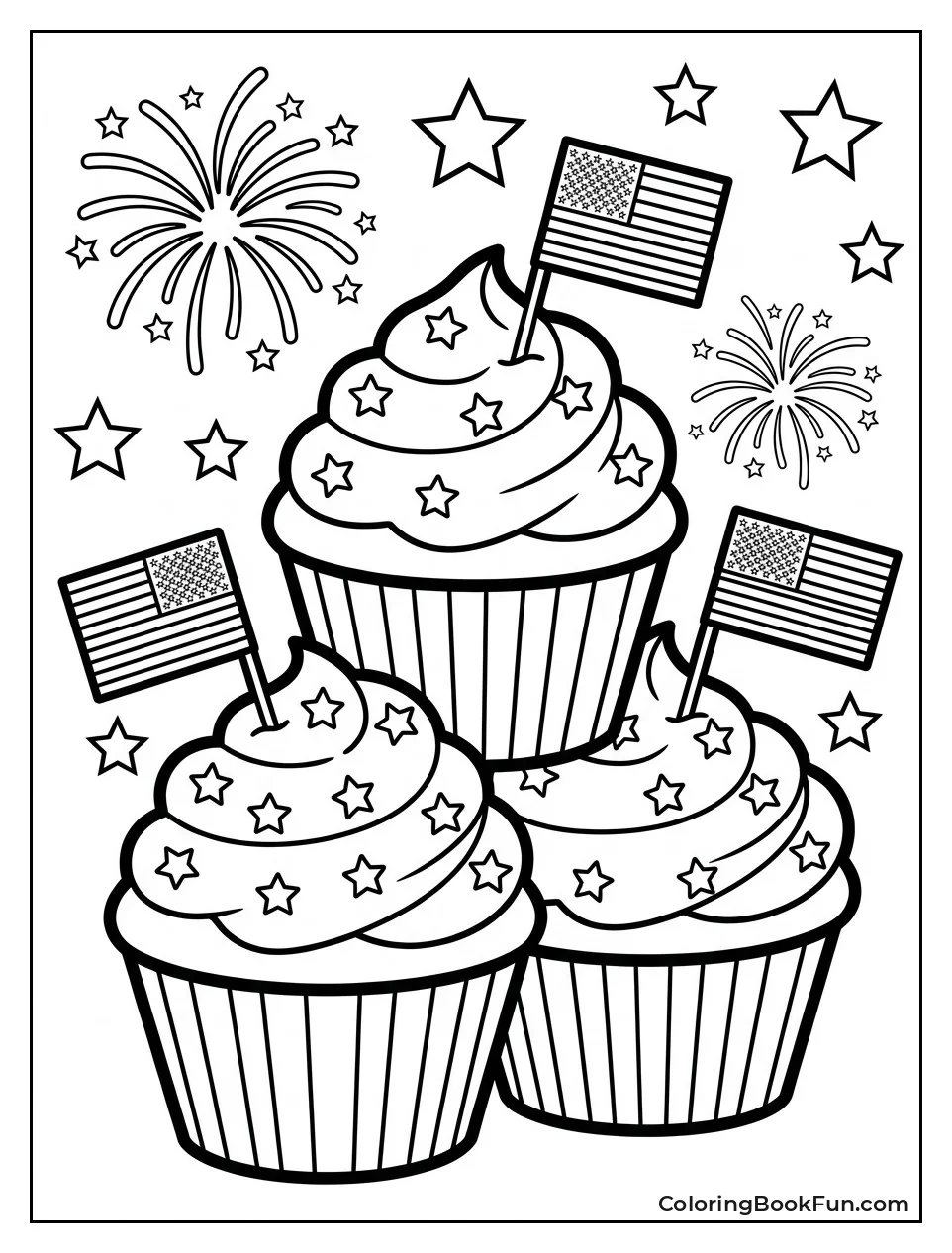 Tower of Patriotic Cupcakes