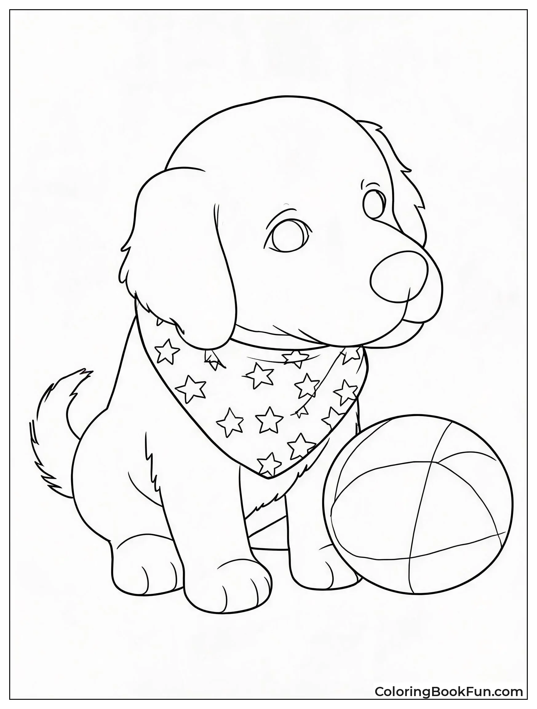 Cute Puppy Wearing Star Bandana