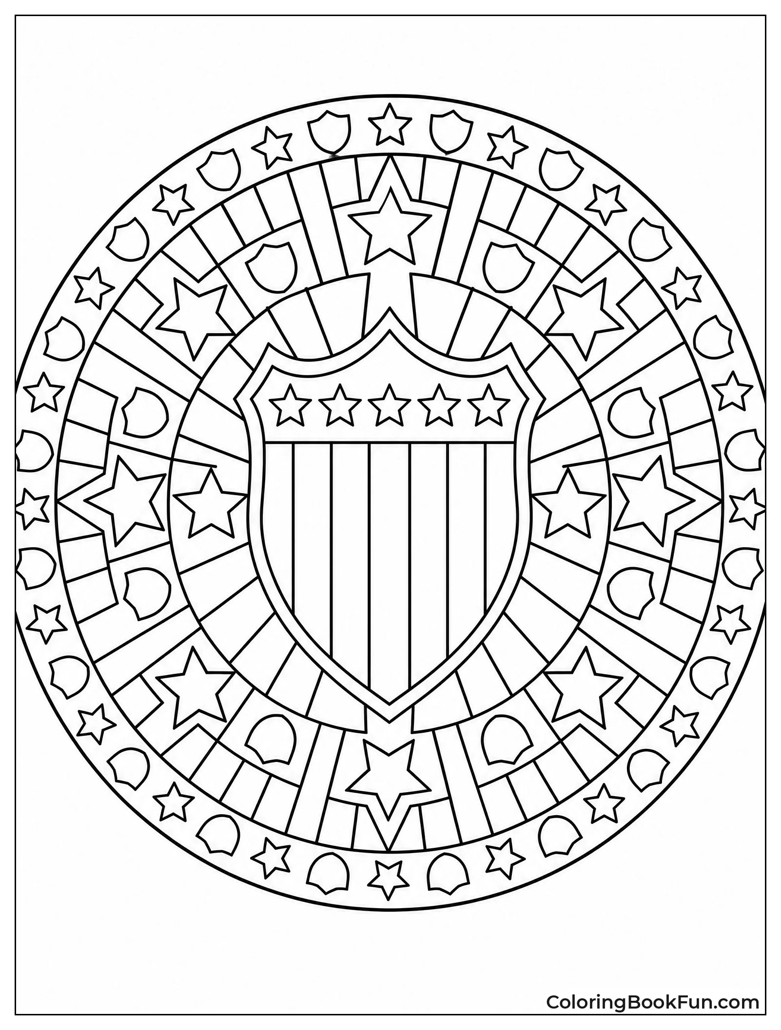 Star and Stripe Mandala Design