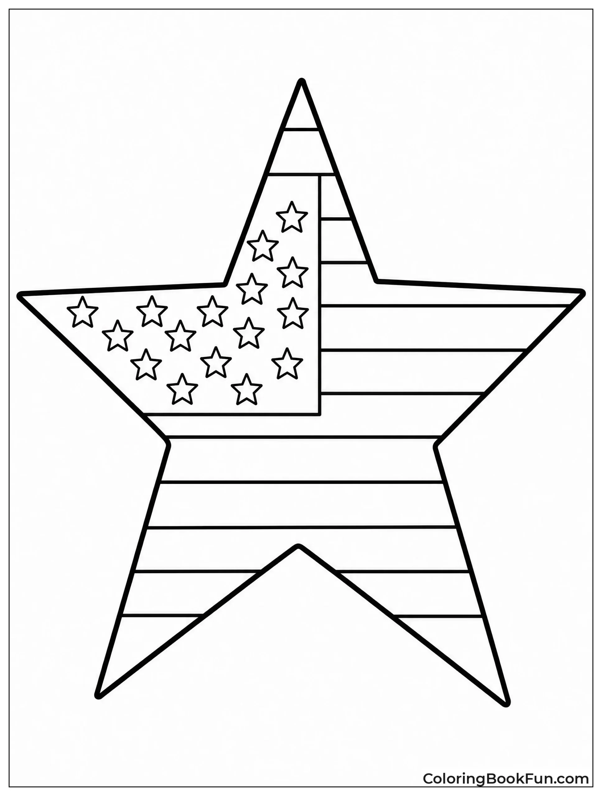 Star Outline with Flag Inside