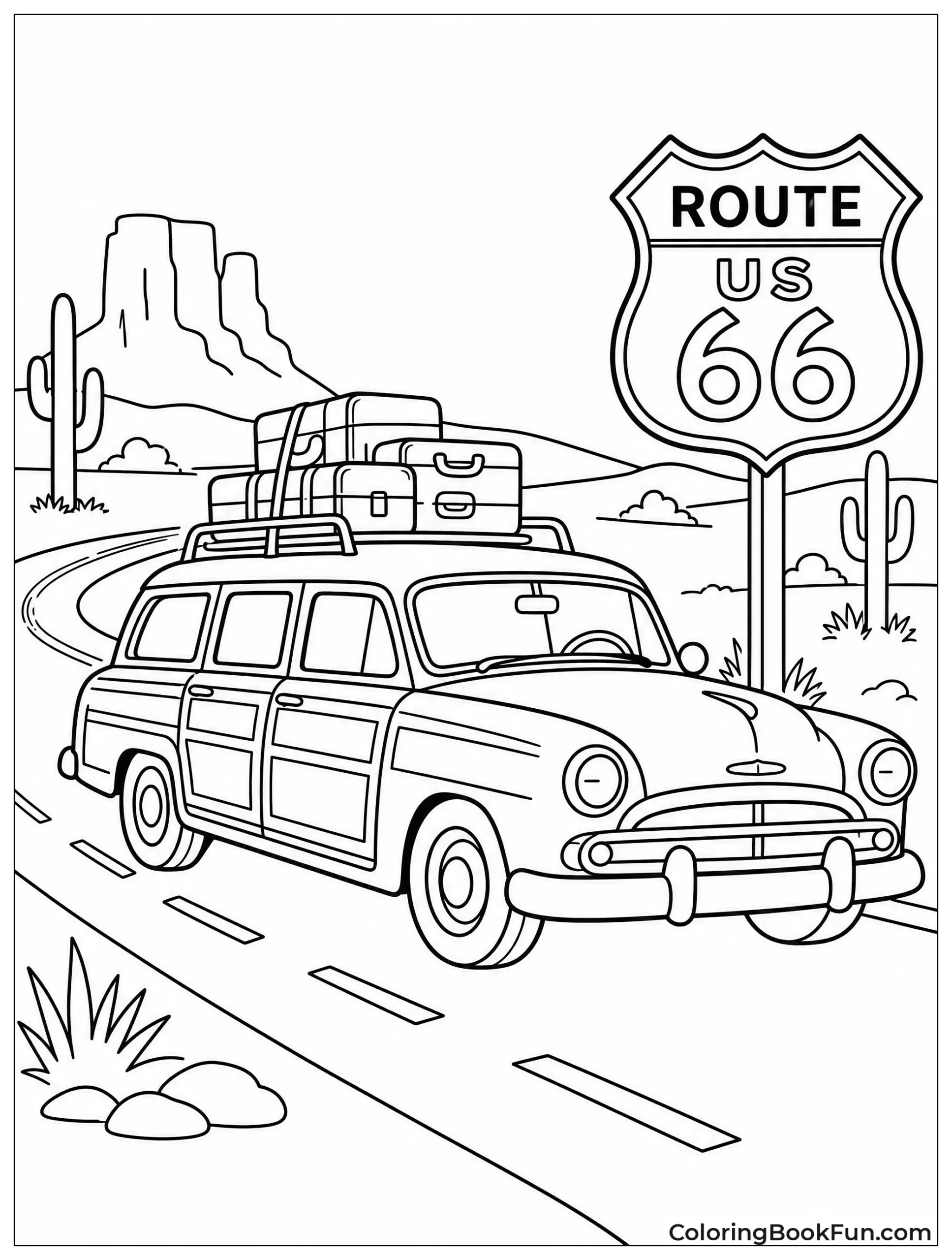Station Wagon on Road Trip