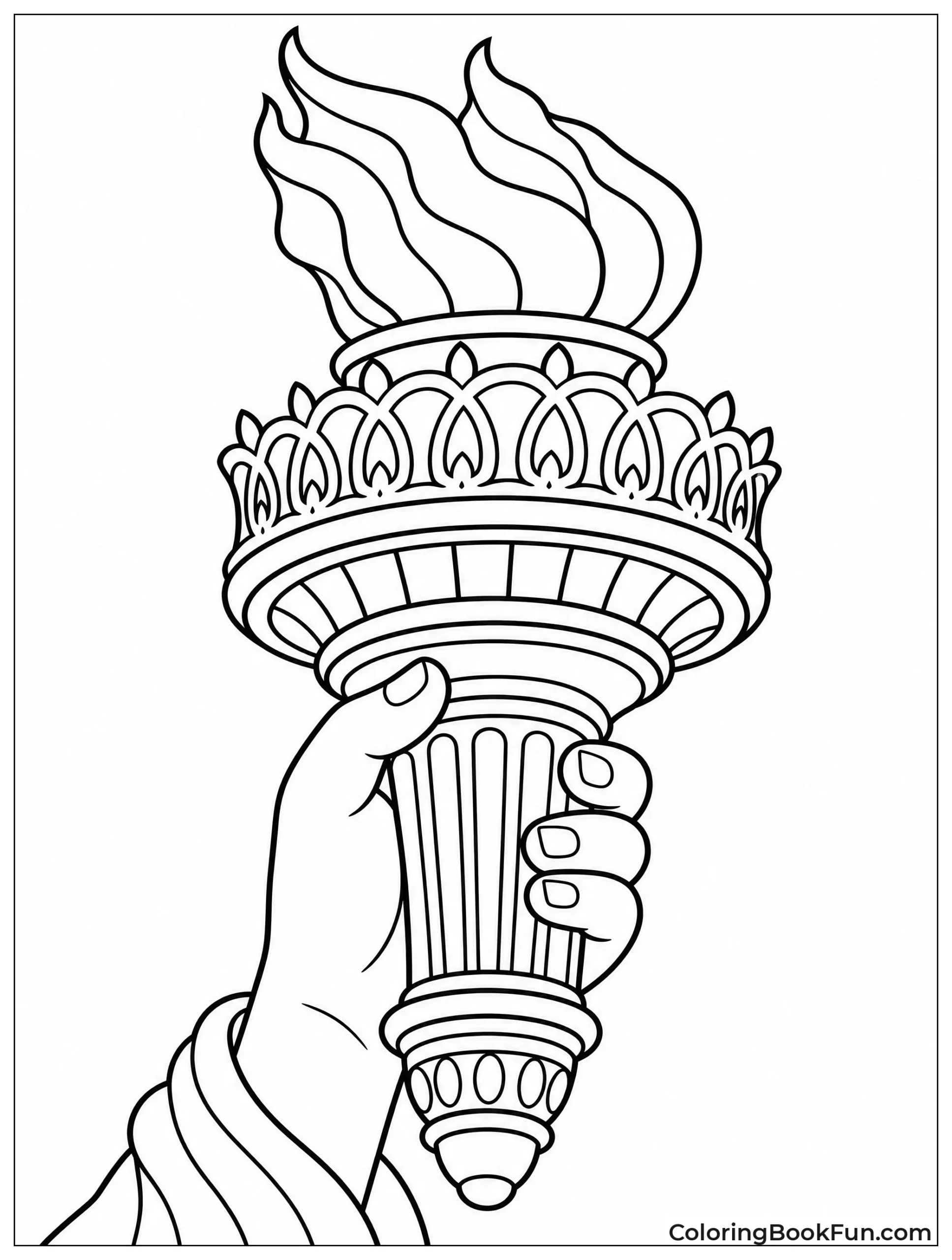 Liberty Torch with Stylized Flames