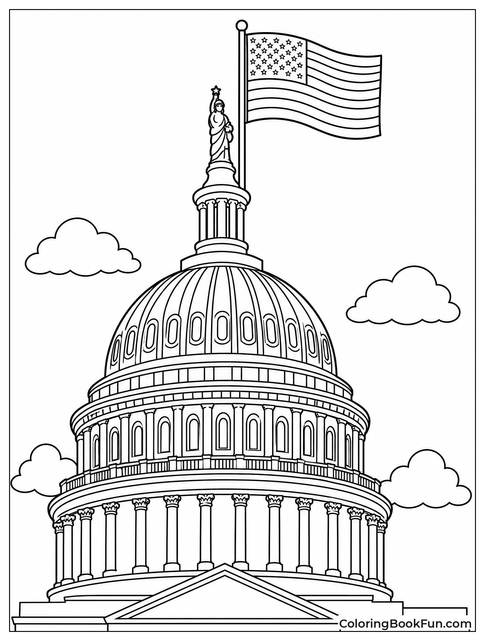US Capitol Building with Dome