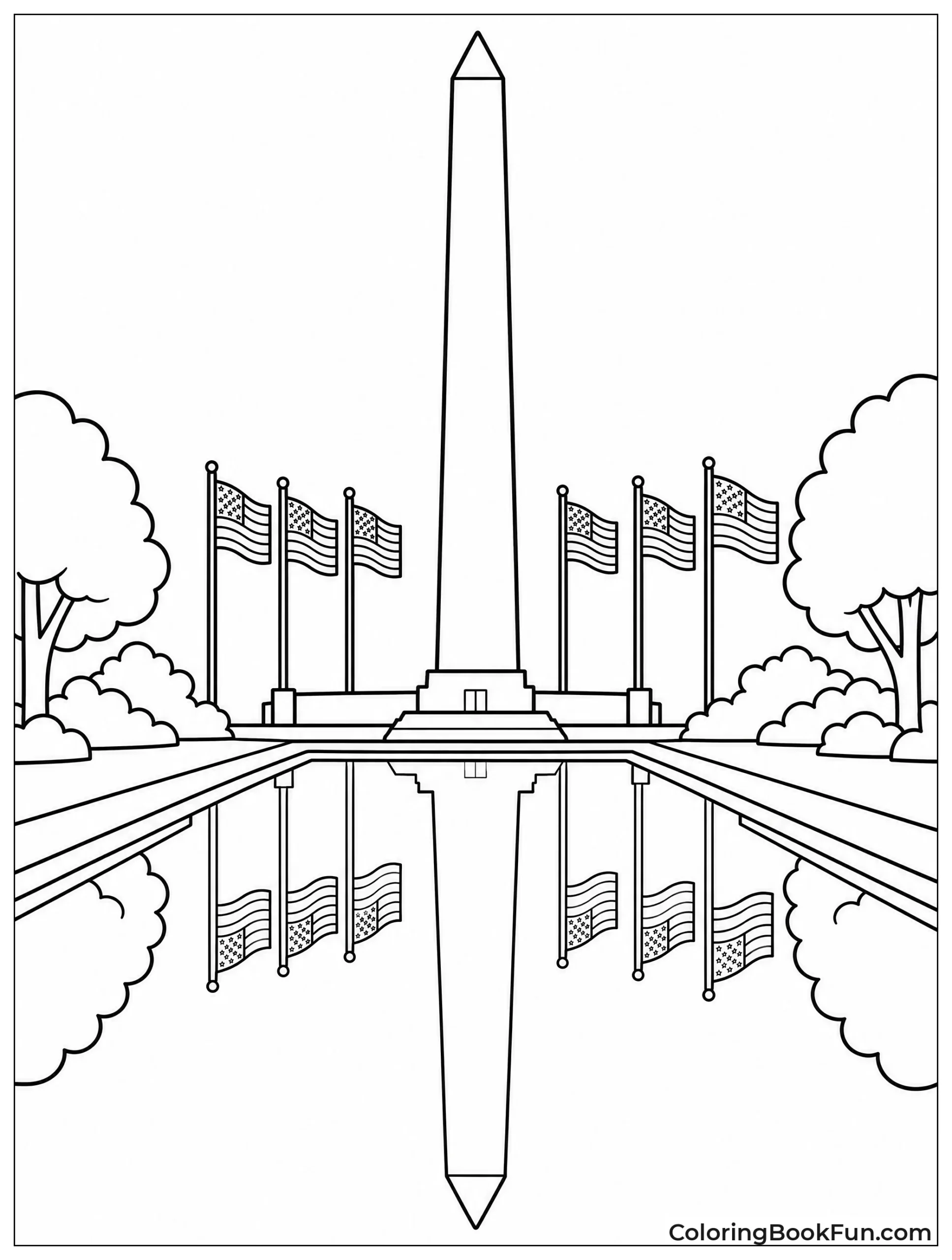 Washington Monument Reflected in Pool
