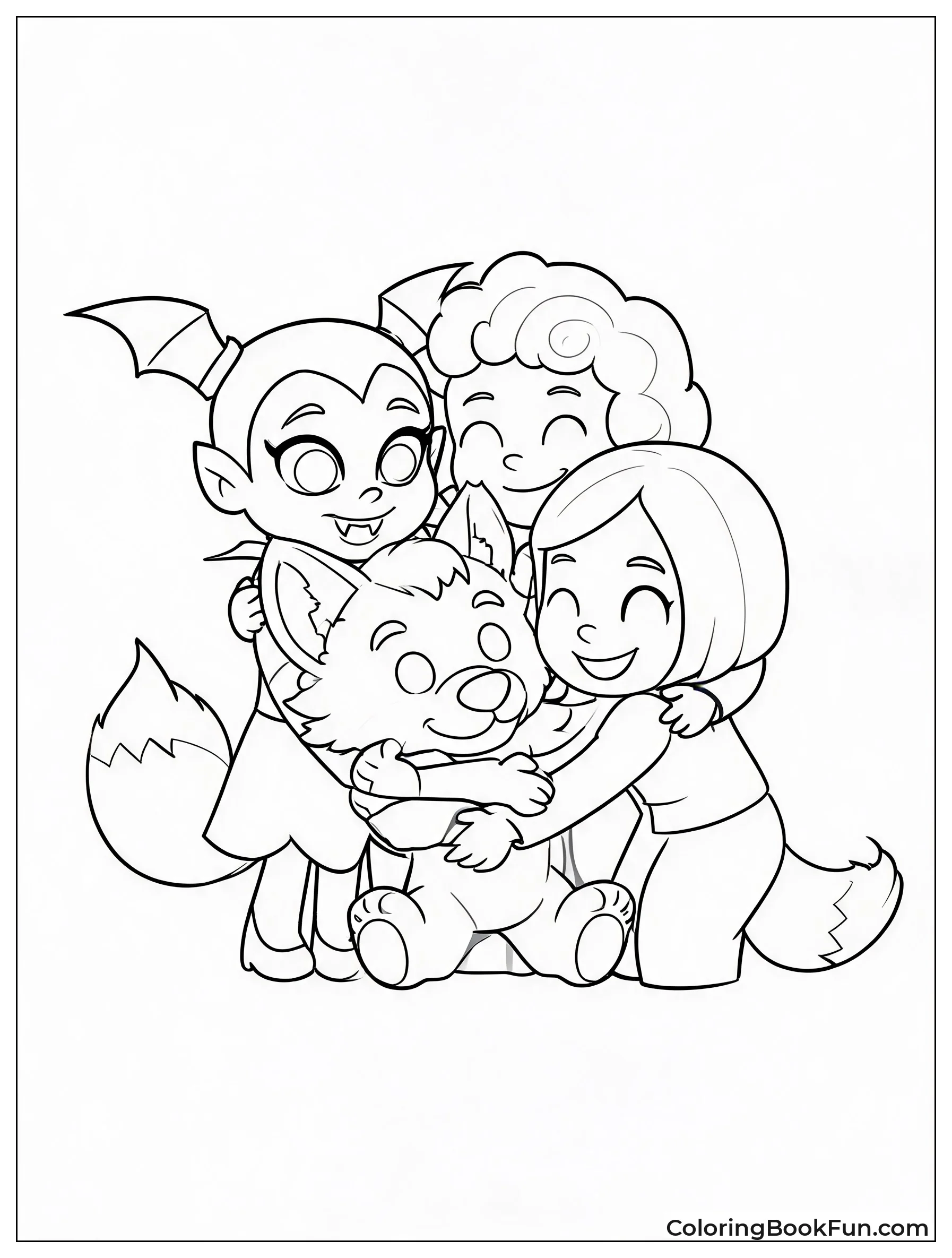 Friends Share a Big Group Hug