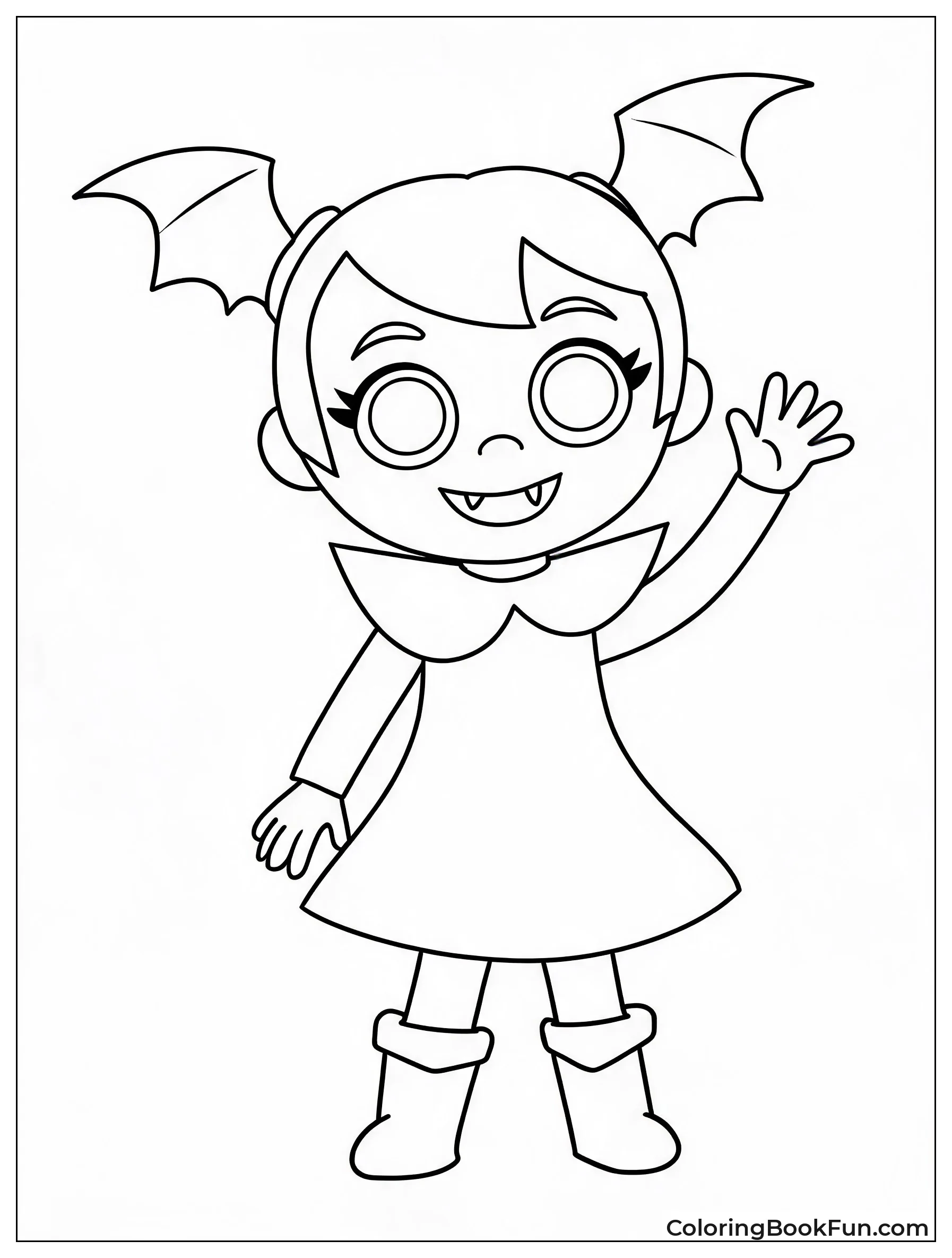 Vee Waves Hello with a Smile