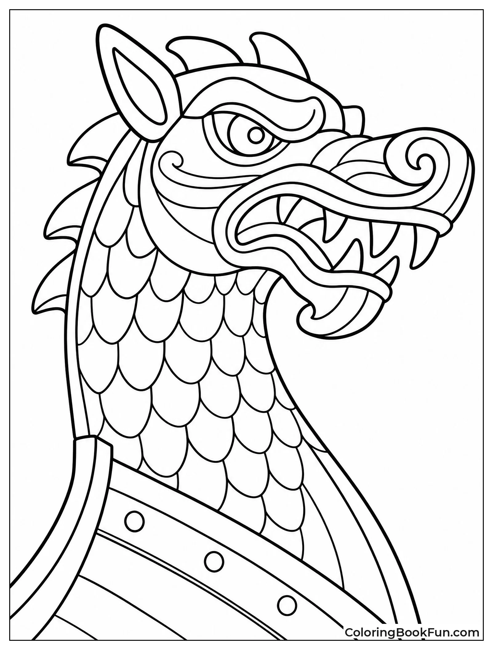 Fierce Dragon Head on Ship