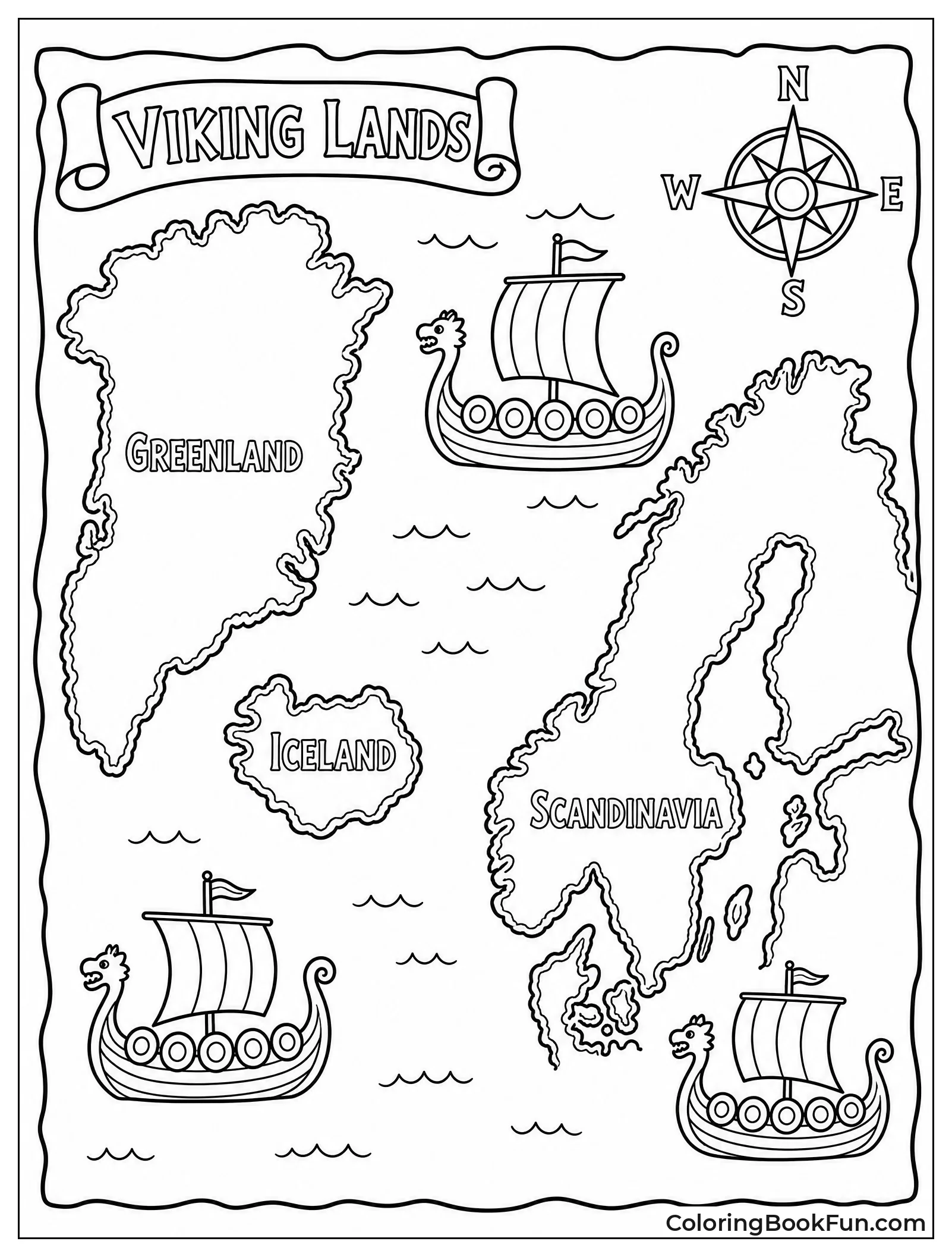 Map Shows Viking Exploration Routes