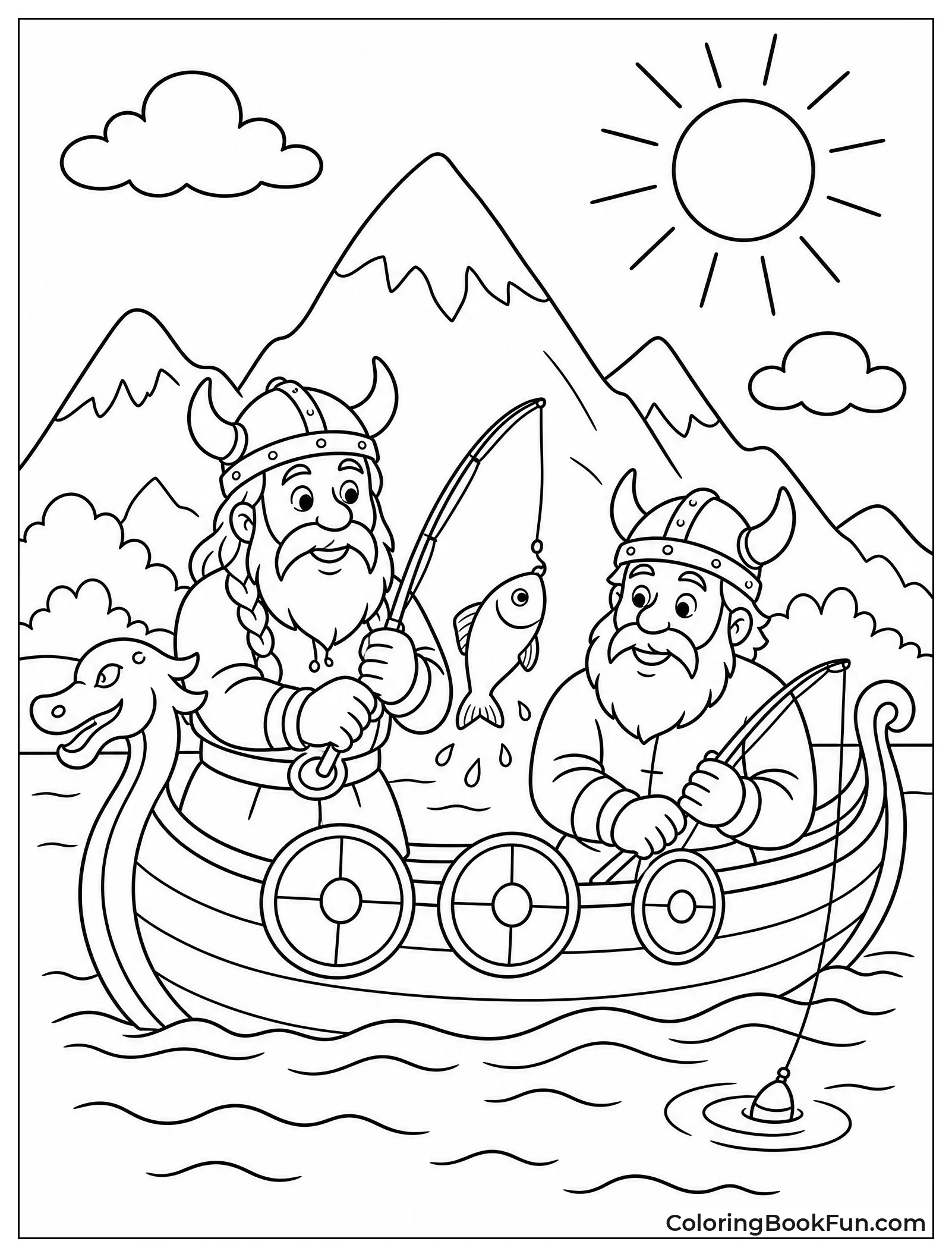 Vikings Fish on Summer Day