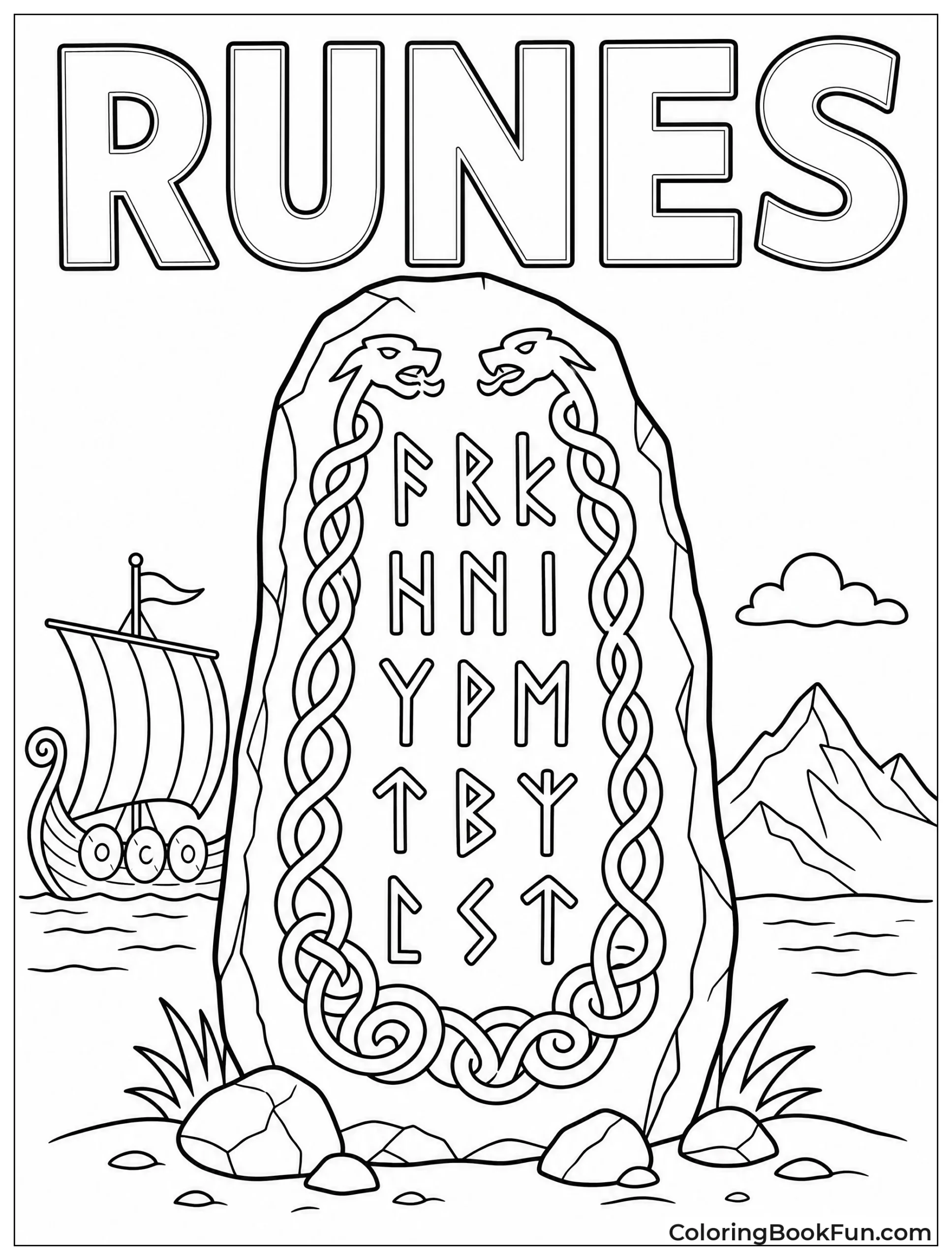 Runestone Carved with Ancient Runes