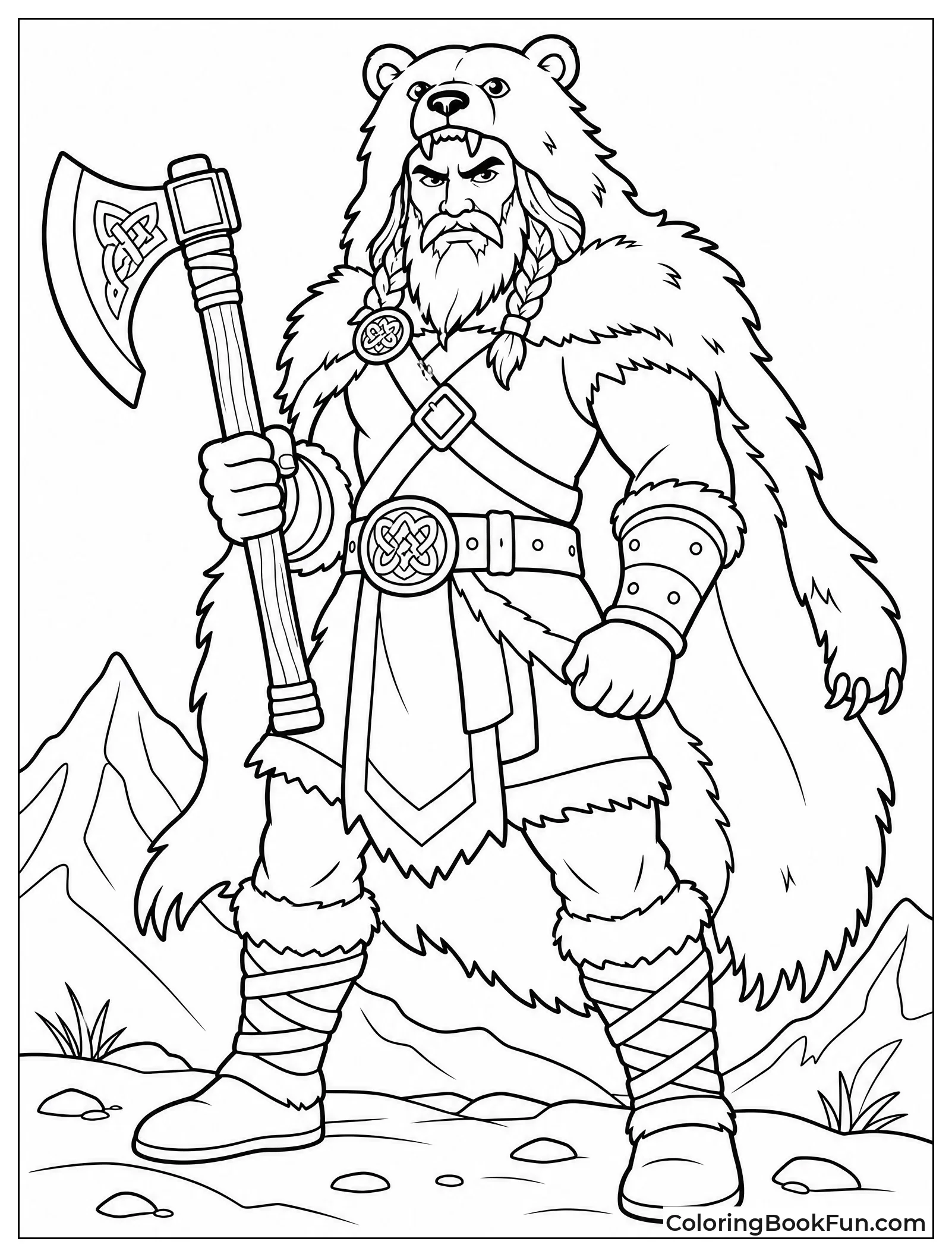 Berserker Wears Bear Skin Cape