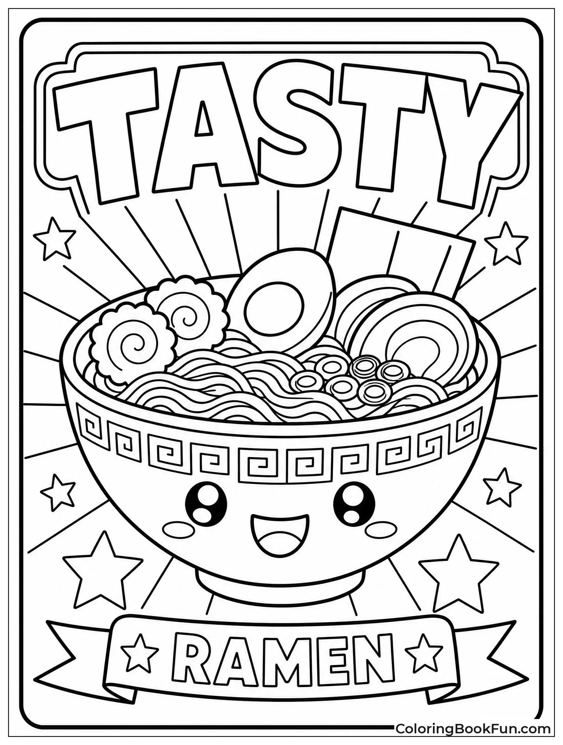 Retro Poster of Ramen Bowl
