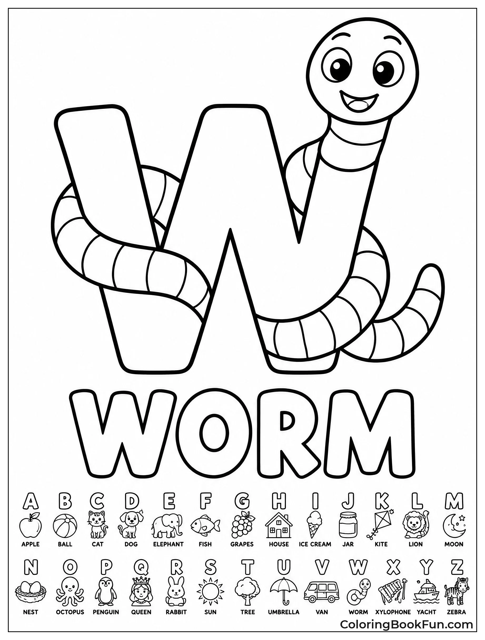Worm Wraps Around Letter W