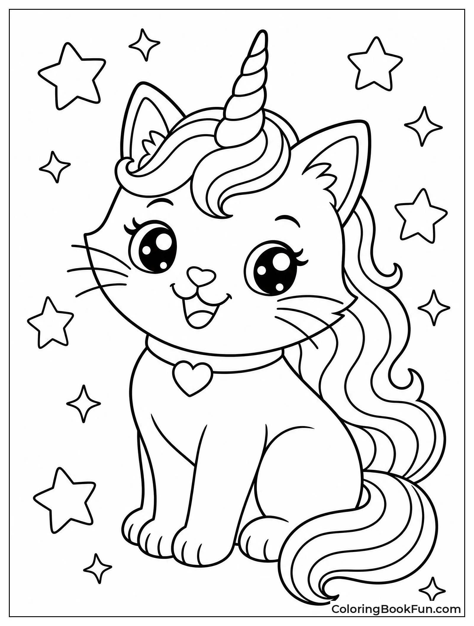 Kittycorn Surrounded by Shiny Stars