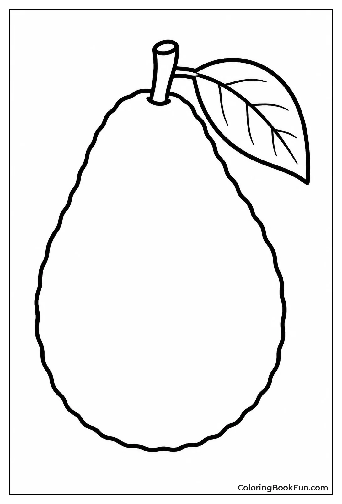 Simple Whole Avocado with Leaf