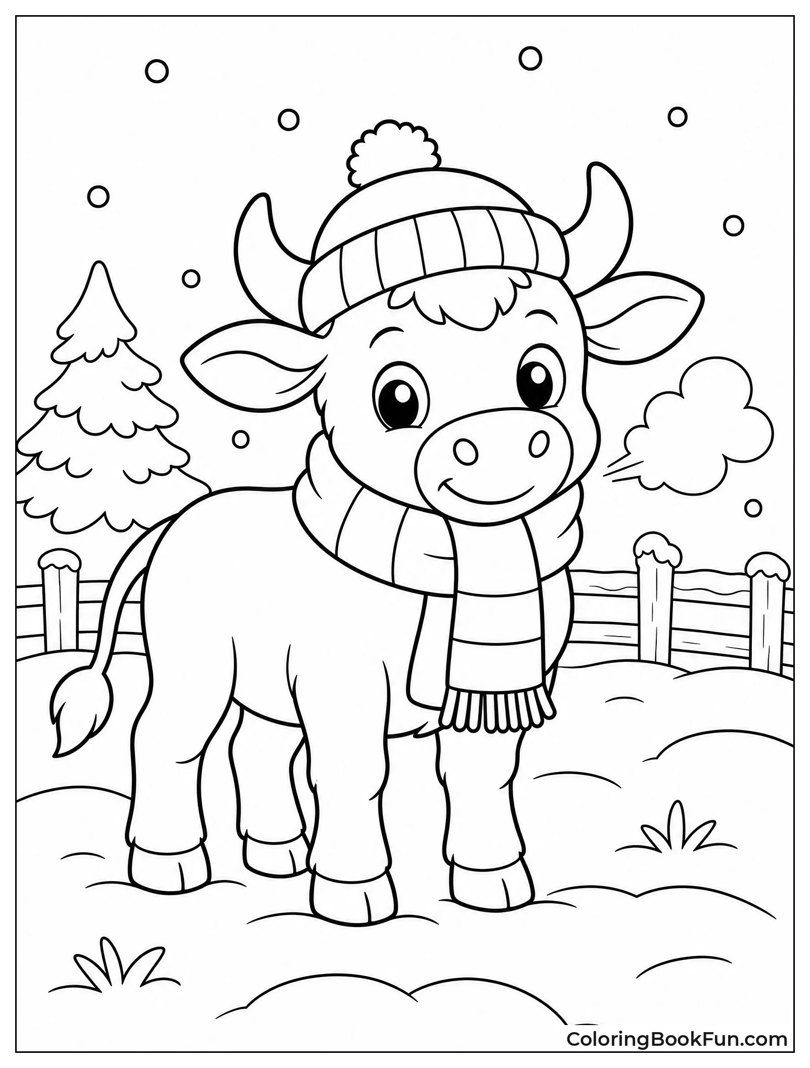 Calf Wearing Winter Scarf