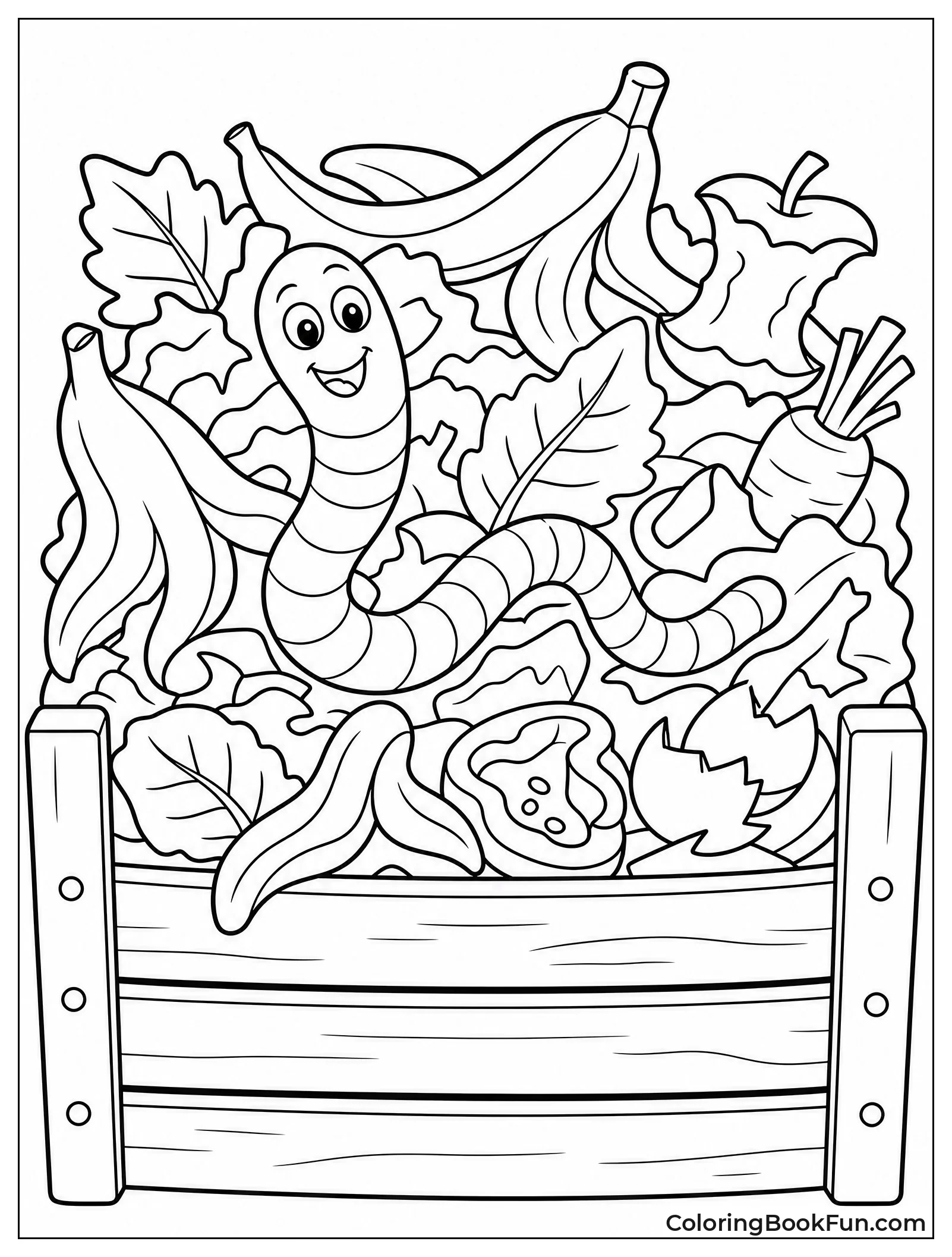 Worm Wiggles Through Compost Pile