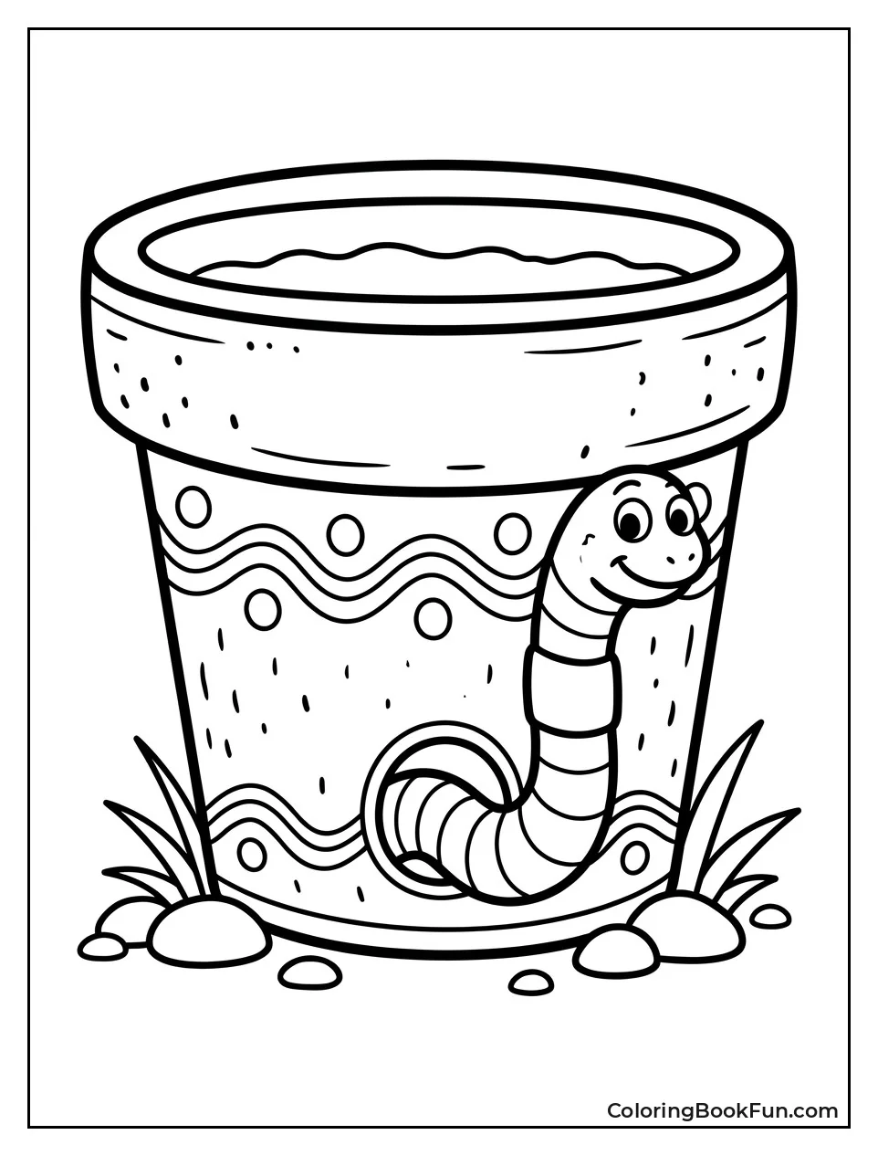 Worm Peeks From Flowerpot Hole
