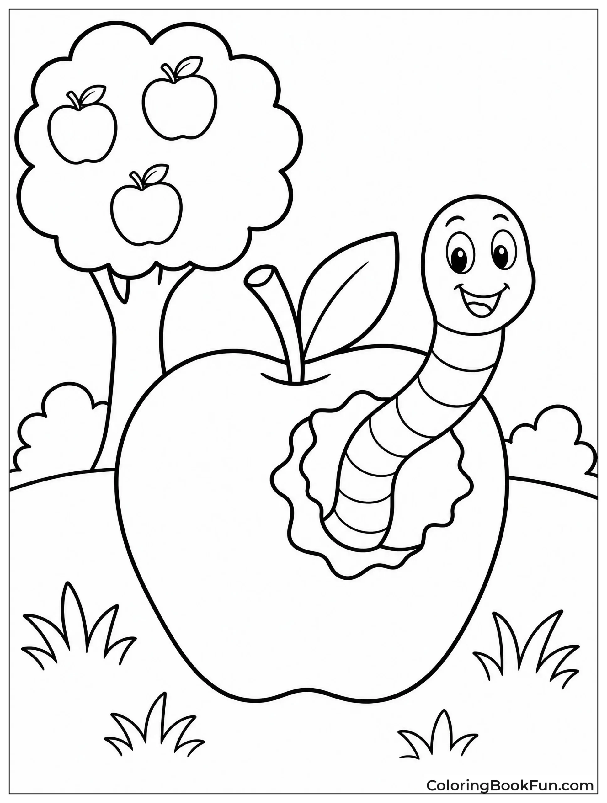 Worm Pops Out Of Apple