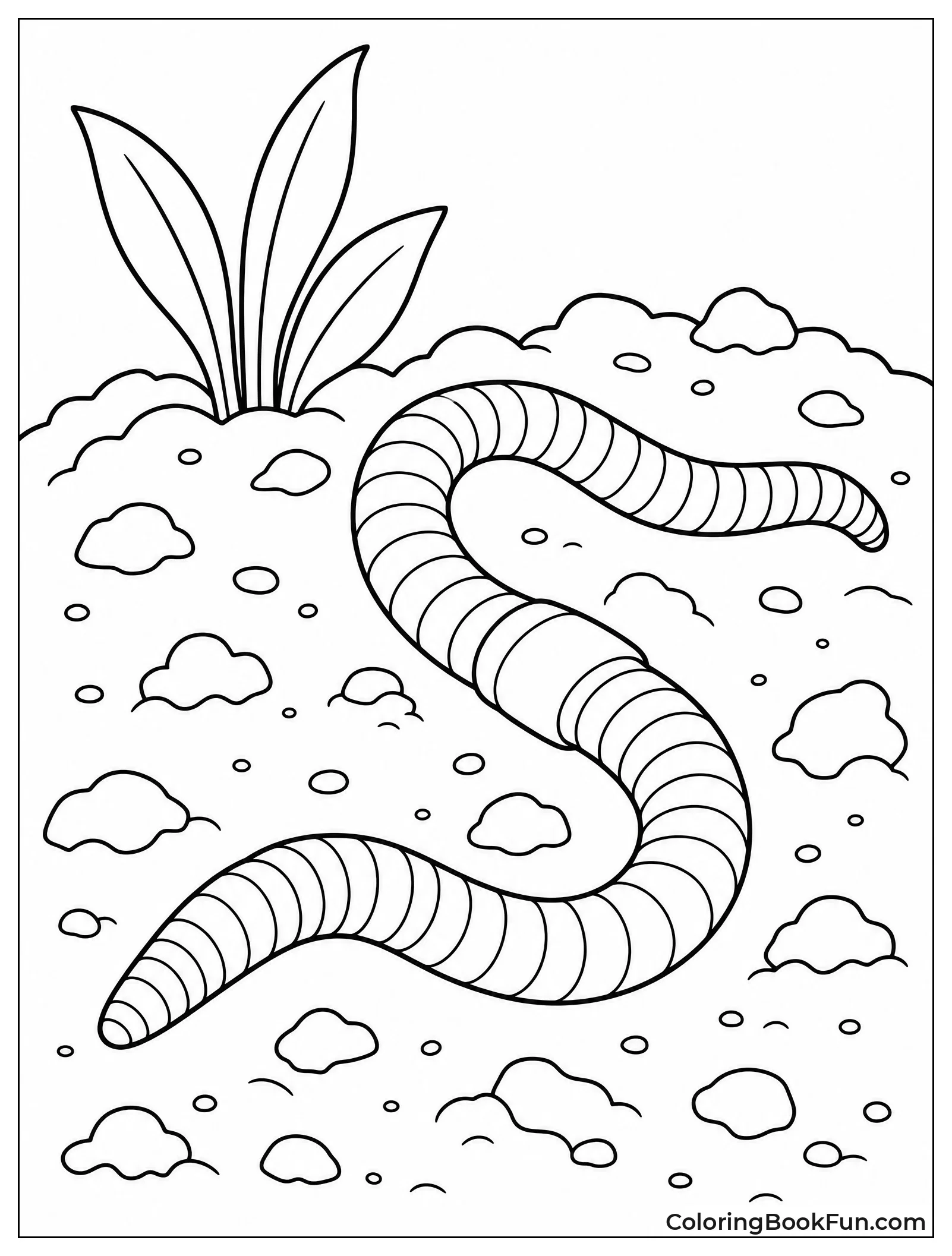 Realistic Worm Crawls In Soil