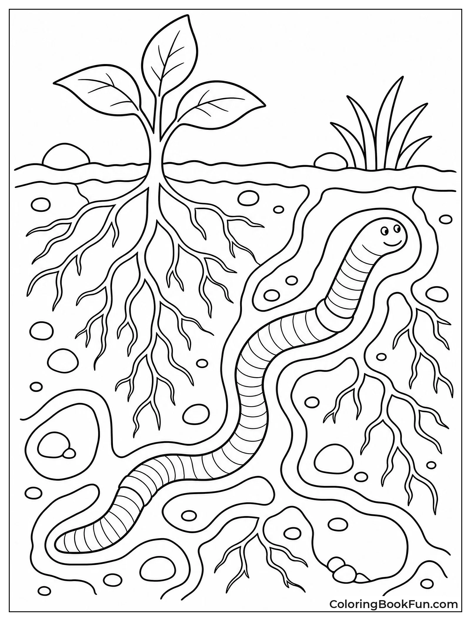 Worm Navigates Underground Tunnel Maze