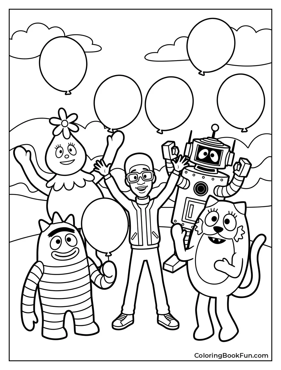 Gang Plays with Floating Balloons