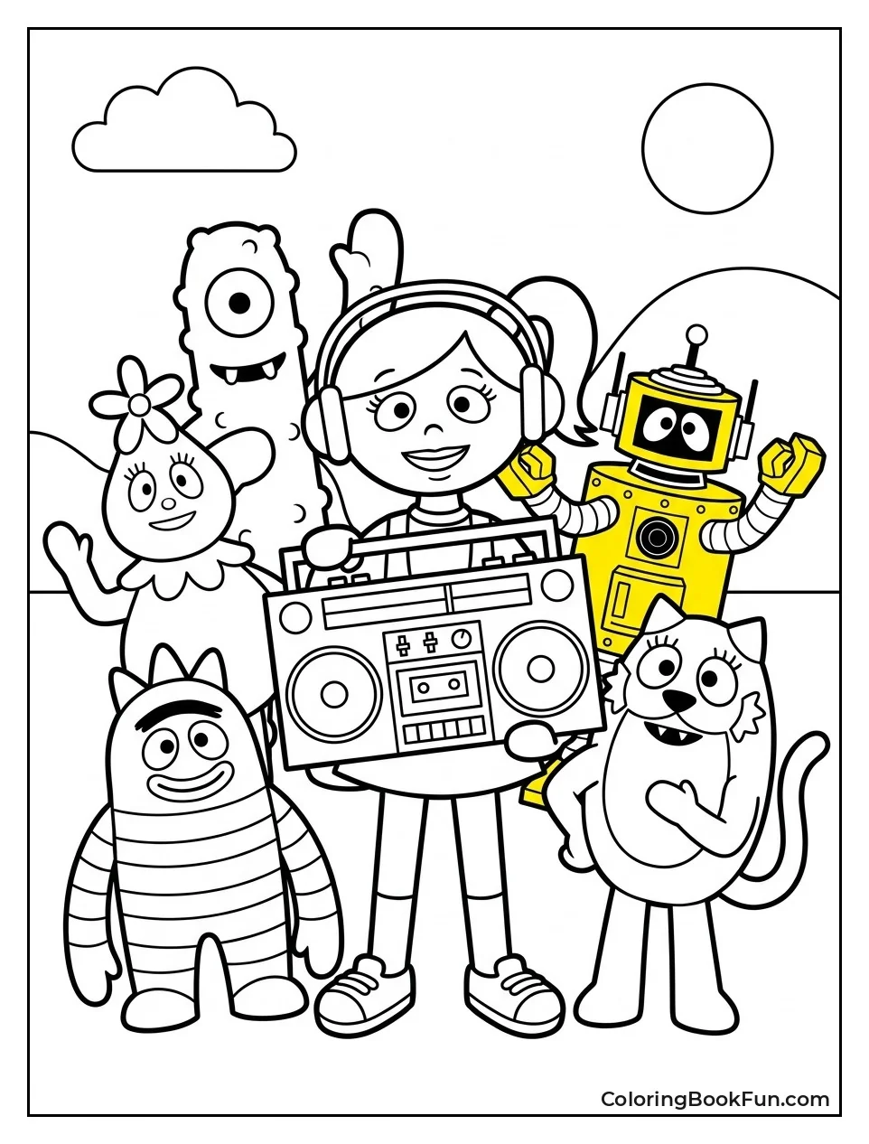 Friends Gather Around the Boombox