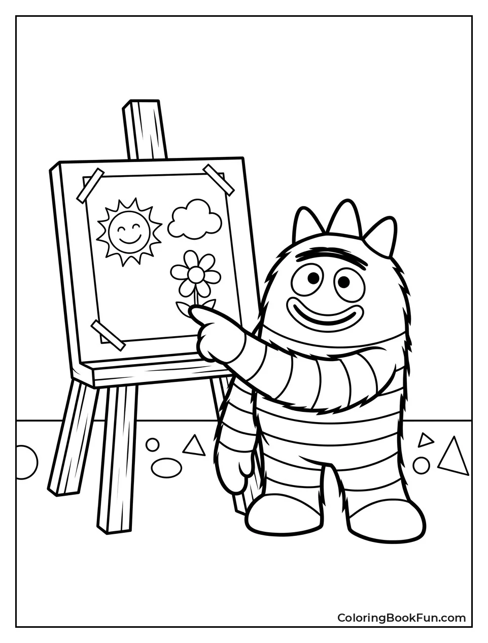 Brobee Shows His Colorful Drawing