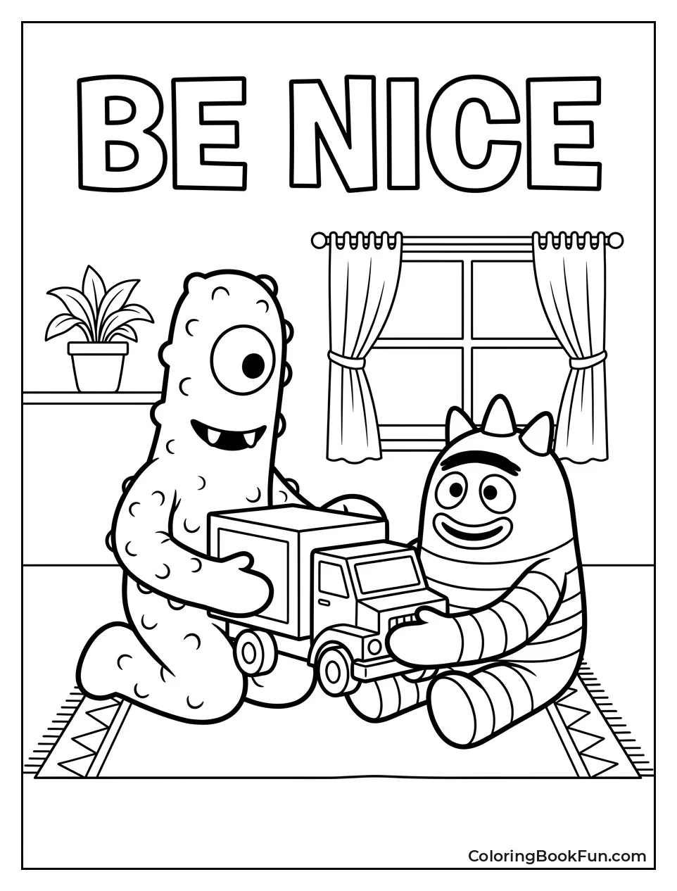 Muno and Brobee Share a Toy