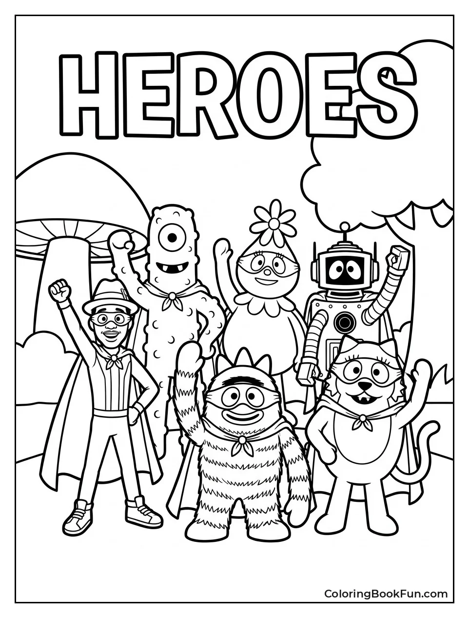 Gabba Friends Pose as Superheroes