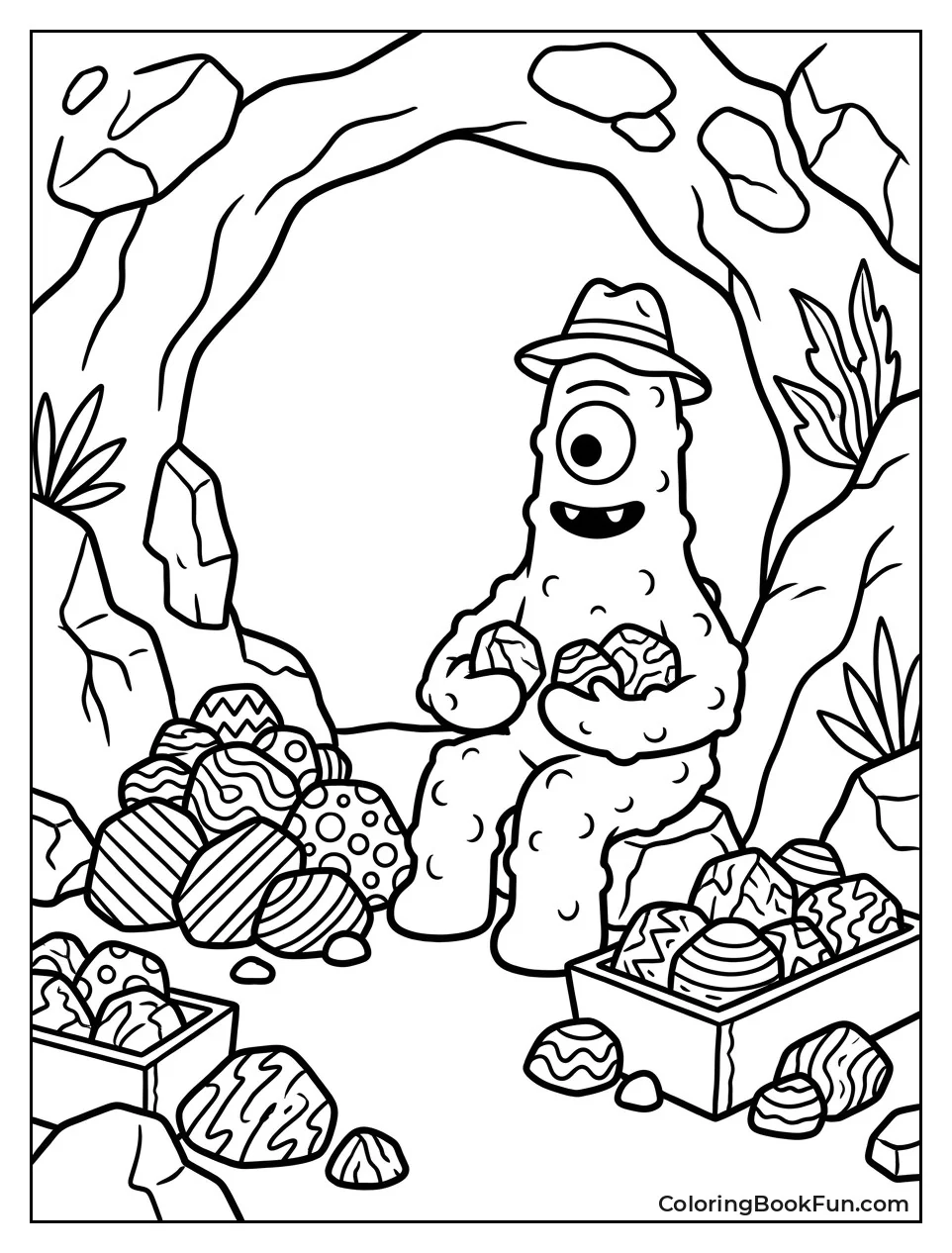 Muno Sorts His Rock Collection