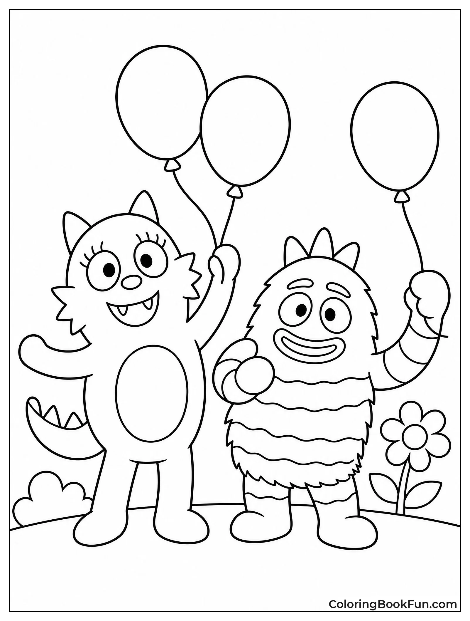 Toodee and Brobee Play with Balloons