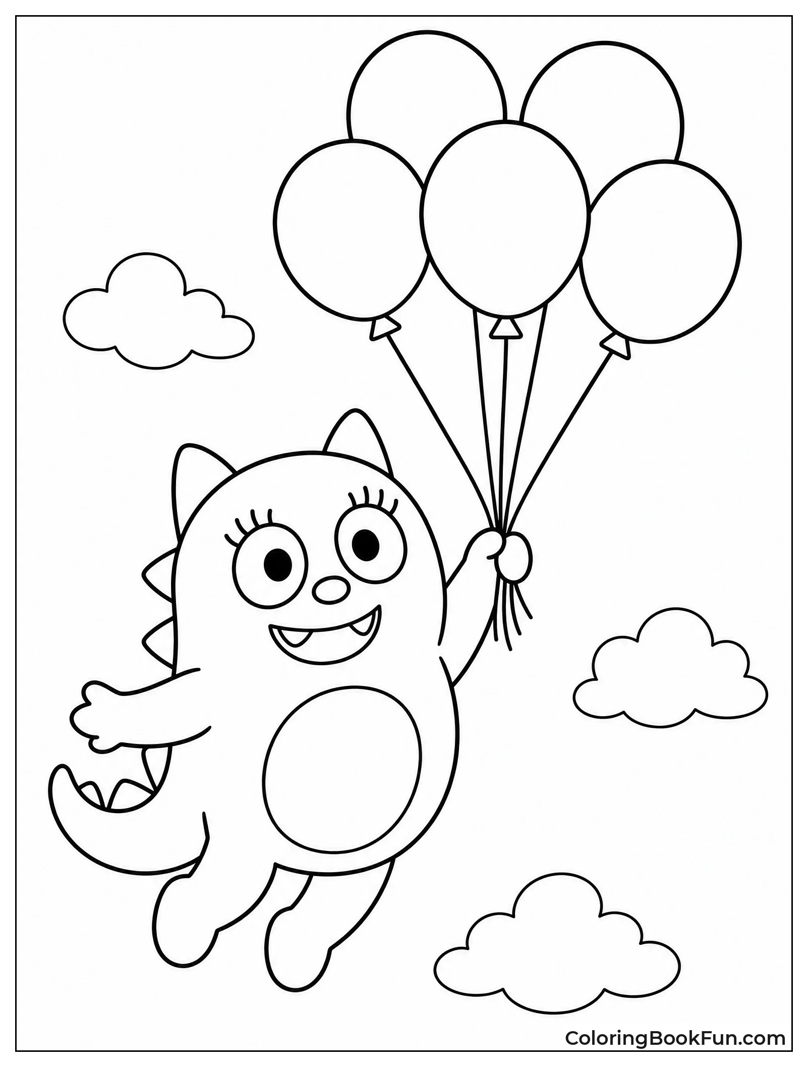Toodee Floats with Balloons