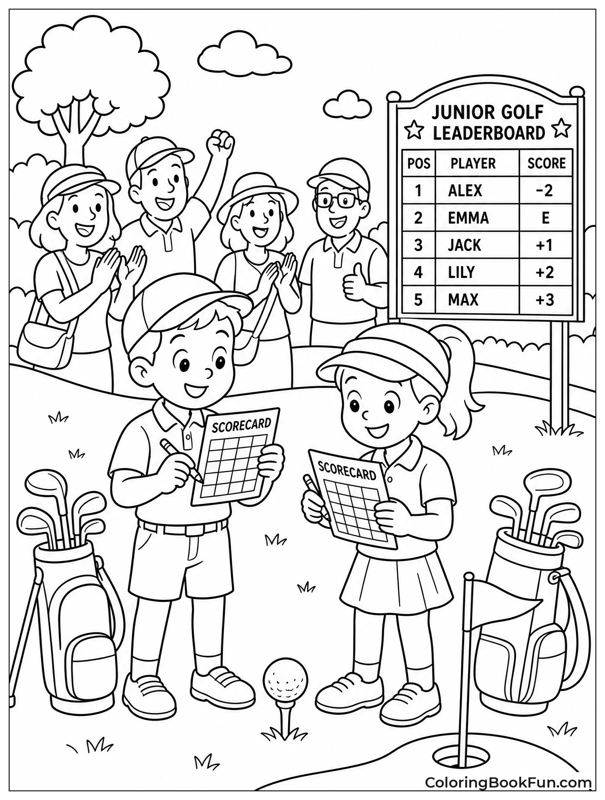 Kids Play in a Golf Tournament