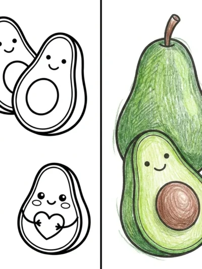 Avocado coloring pages