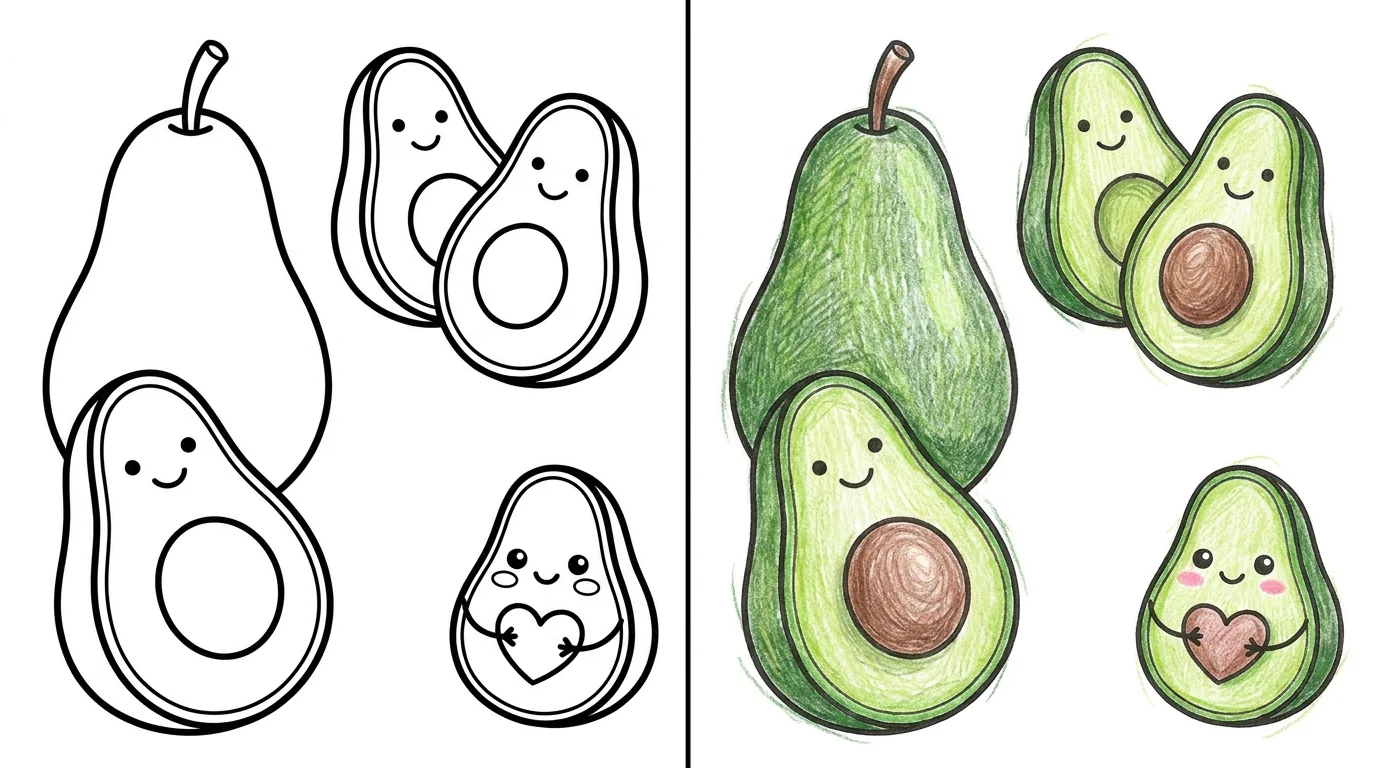43 Avocado Coloring Pages (Free PDFs)
