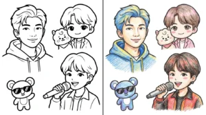 bts coloring pages