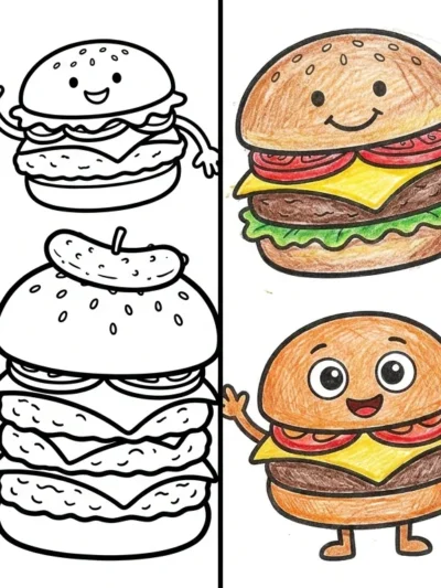 Burger coloring pages
