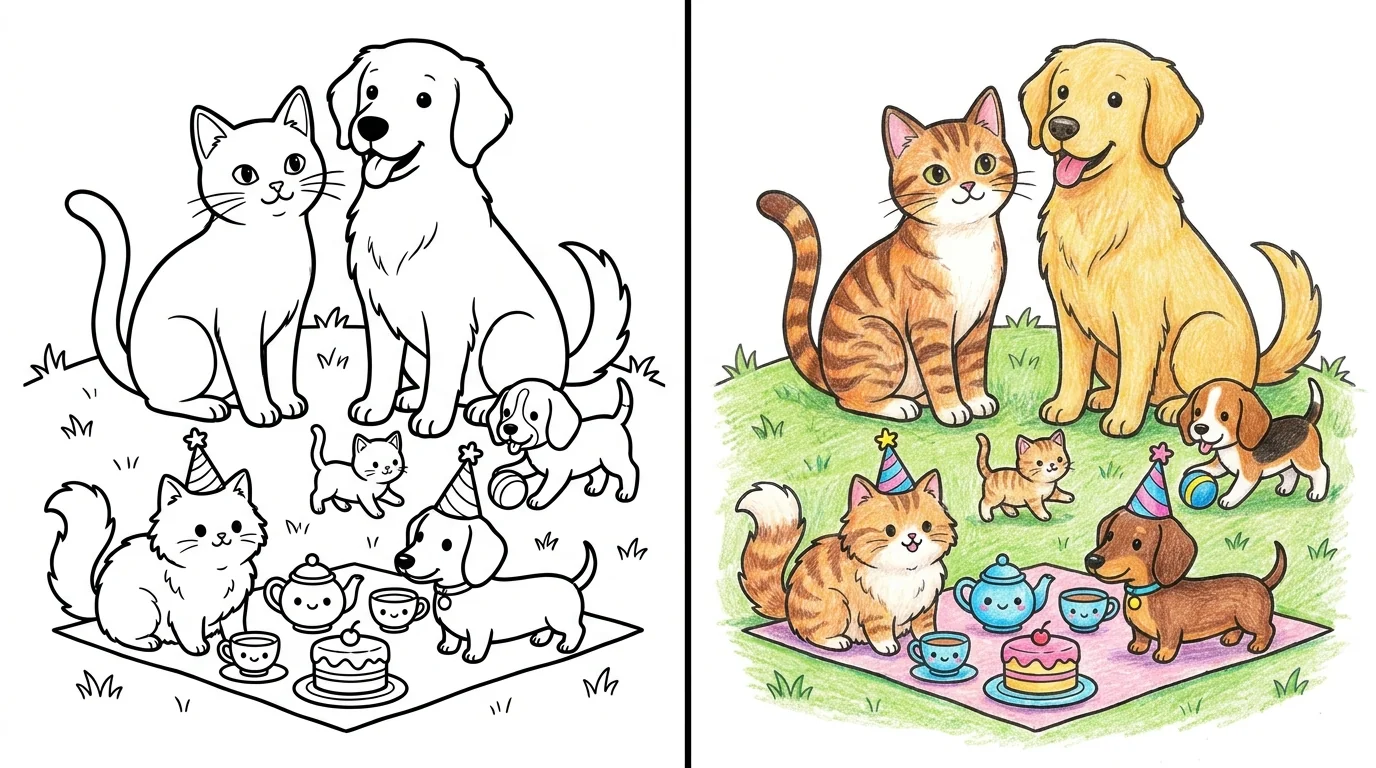 46 Cat And Dog Coloring Pages (Free PDFs)