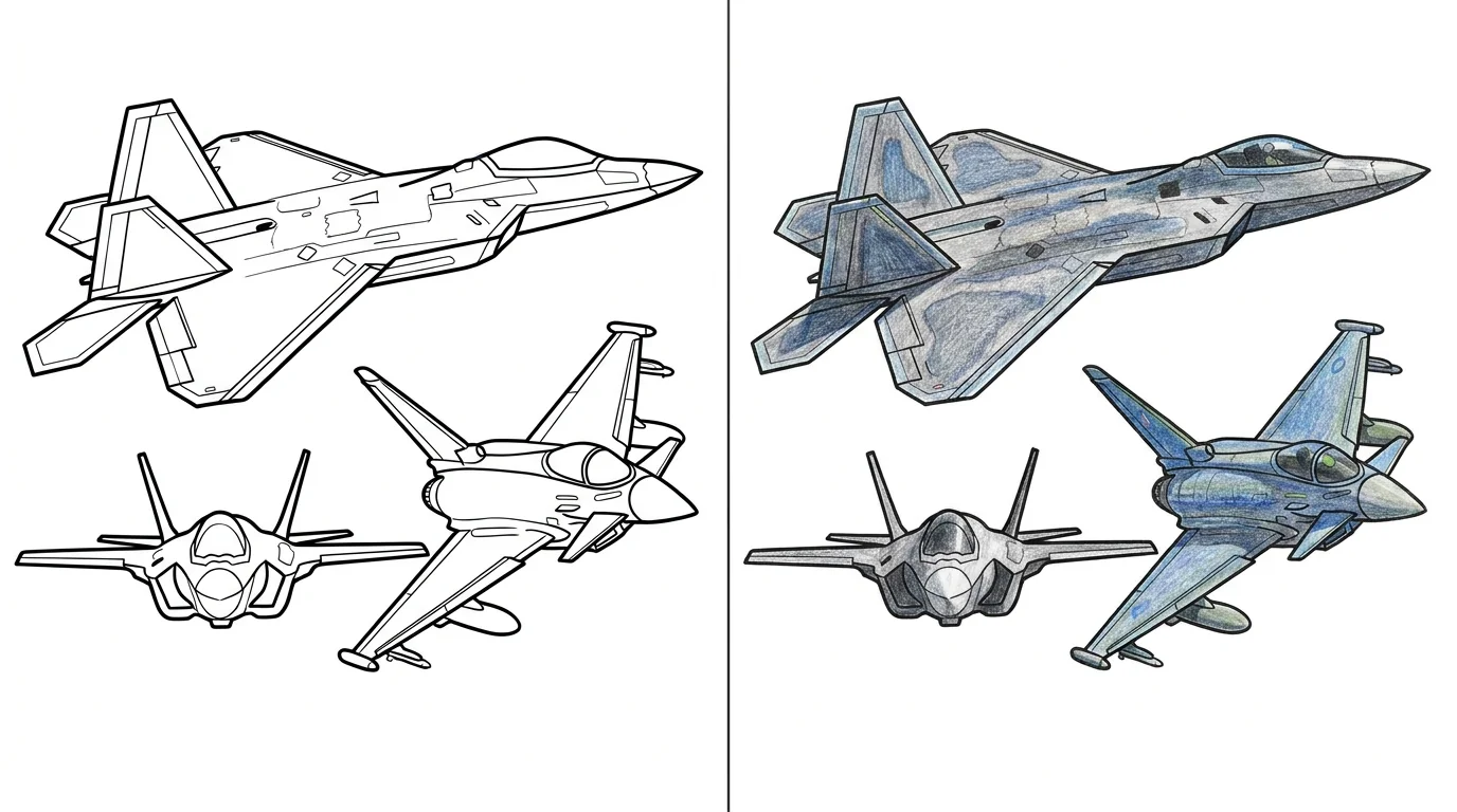 55 Fighter Jet Coloring Pages (Free PDFs)