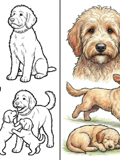 Golden Doodle coloring pages