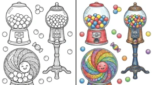 gumball machine coloring pages