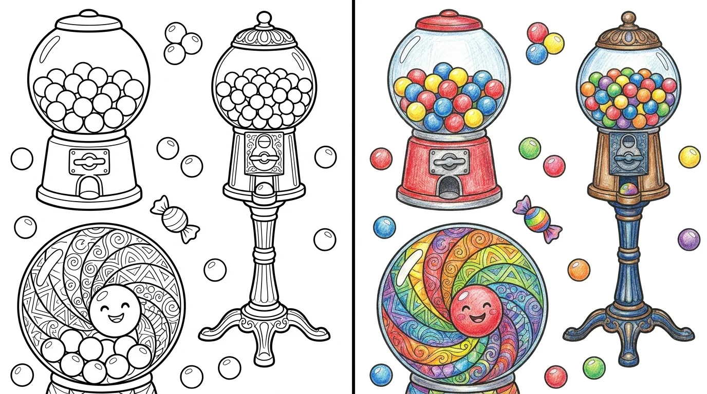 42 Gumball Machine Coloring Pages (Free PDFs)