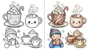 hot cocoa coloring pages