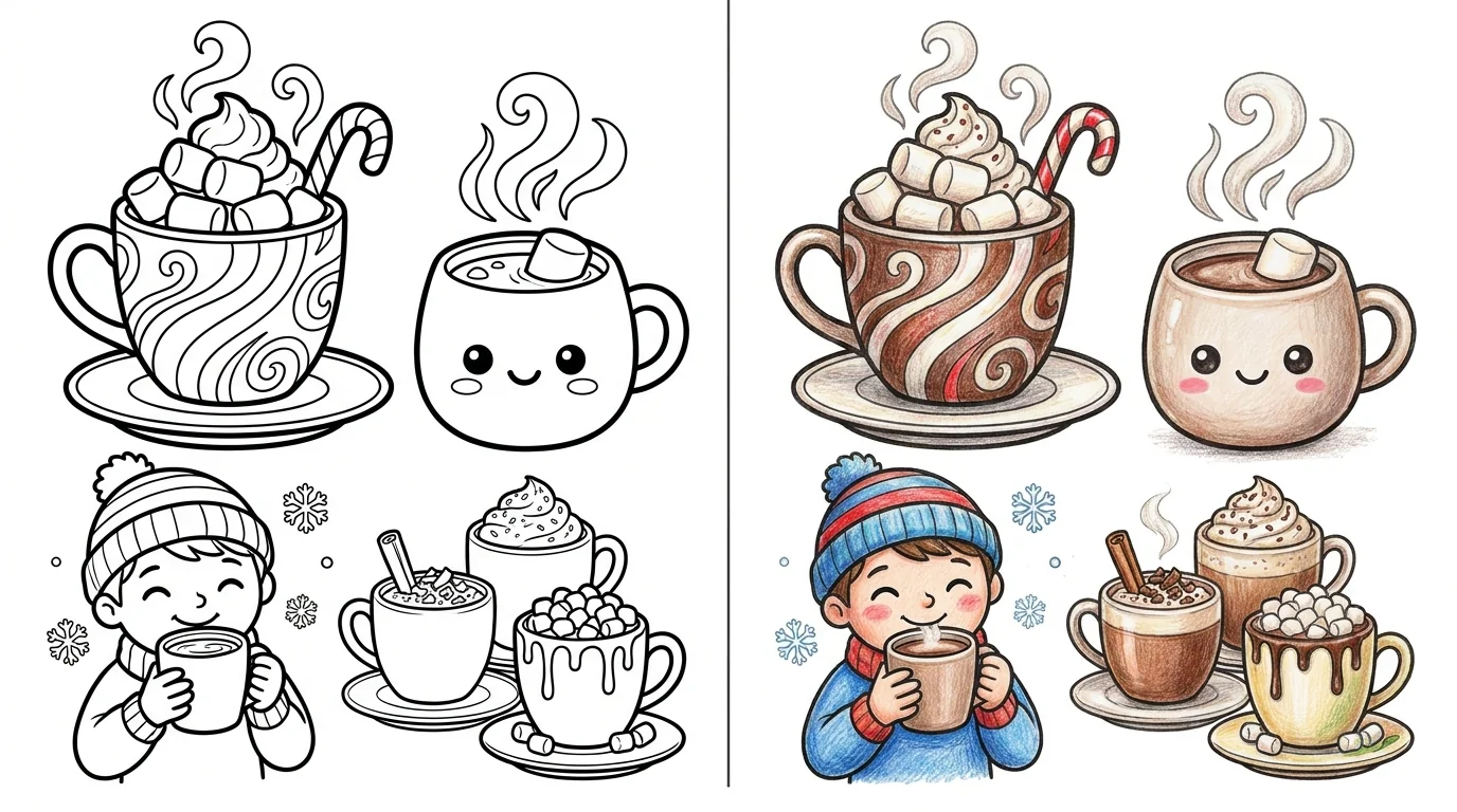 43 Hot Cocoa Coloring Pages (Free PDFs)