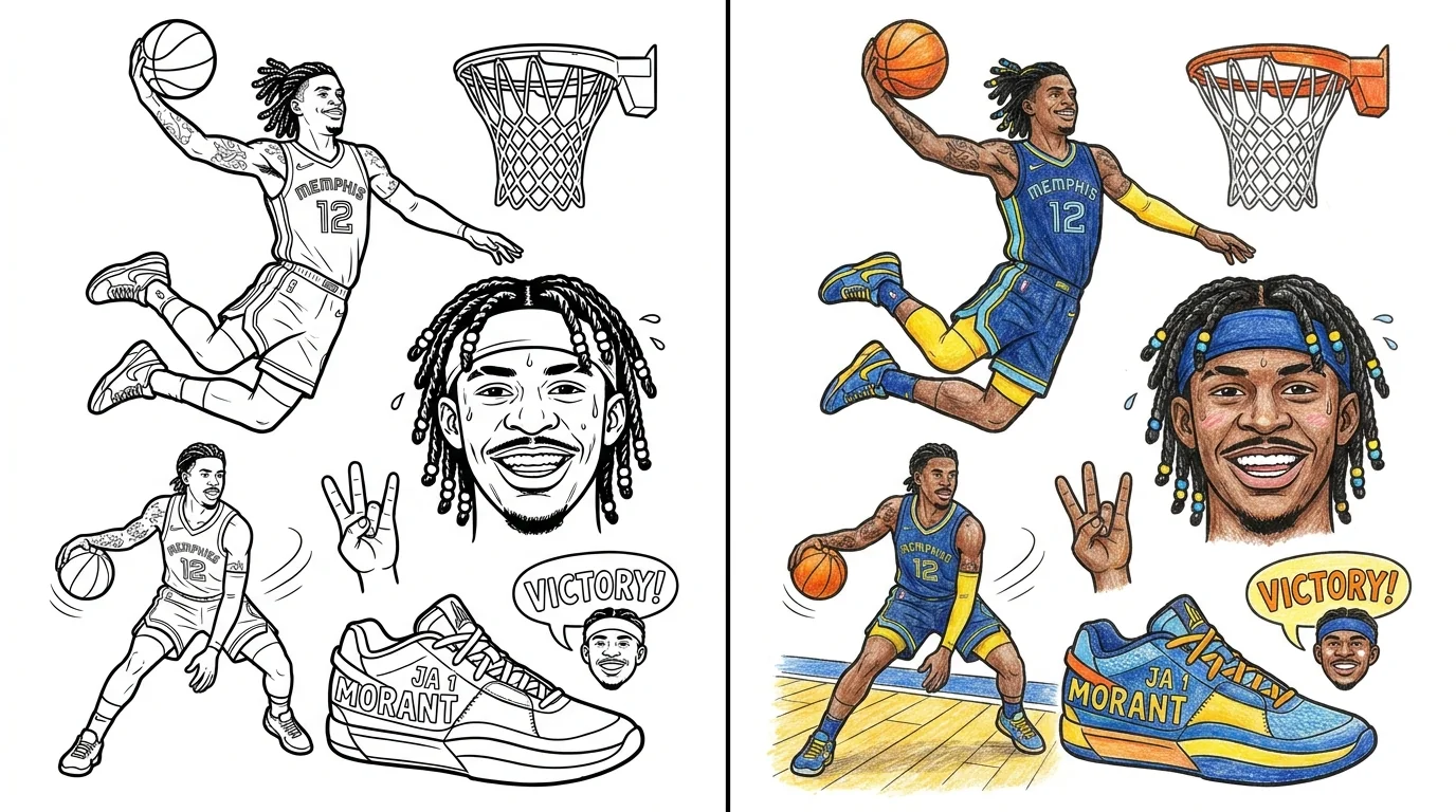48 Ja Morant Coloring Pages (Free PDFs)